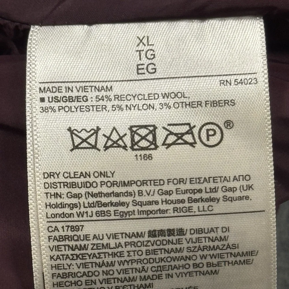 Banana Republic Wool Vest Men's XL Gray Full Zip‎ Pockets Thick Heavyweight